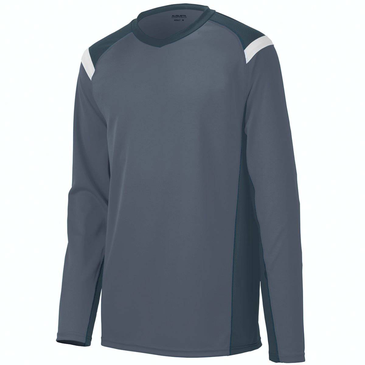 Augusta 2506 Oblique Long Sleeve Jersey - Dark Gray White - HIT a Double