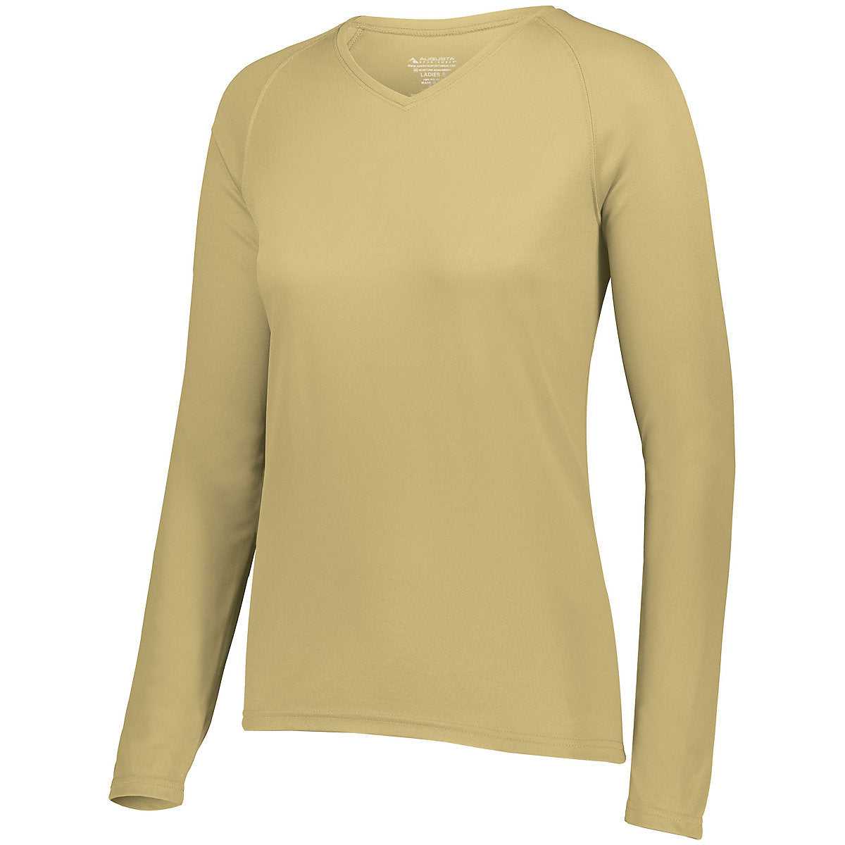 Augusta 2797 Ladies Attain Wicking Long Sleeve Shirt - Vegas Gold - HIT a Double