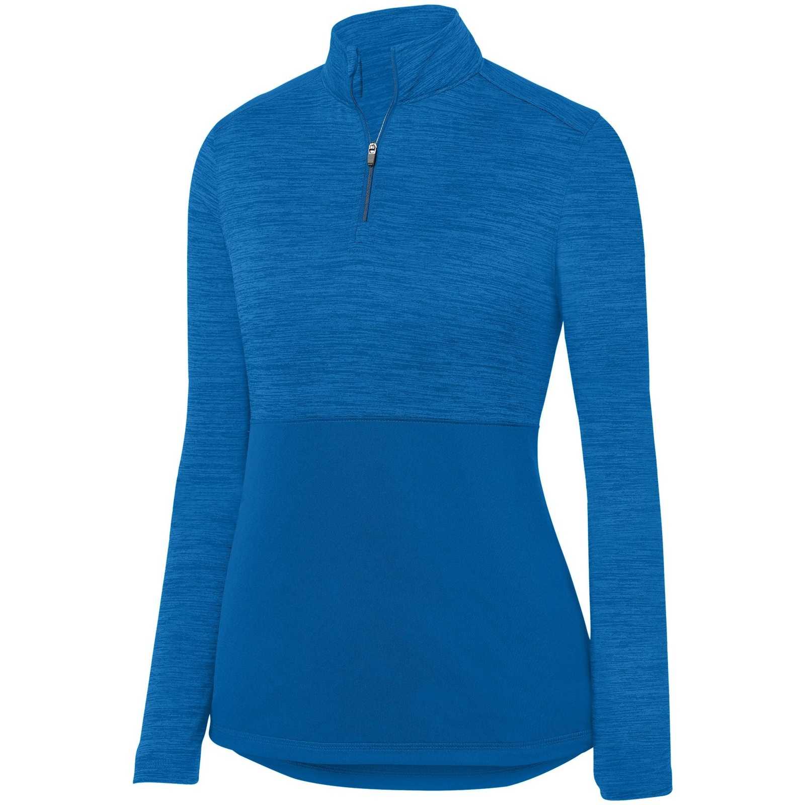Augusta 2909 Ladies Shadow Tonal Heather 1/4 Zip Pullover - Royal - HIT a Double