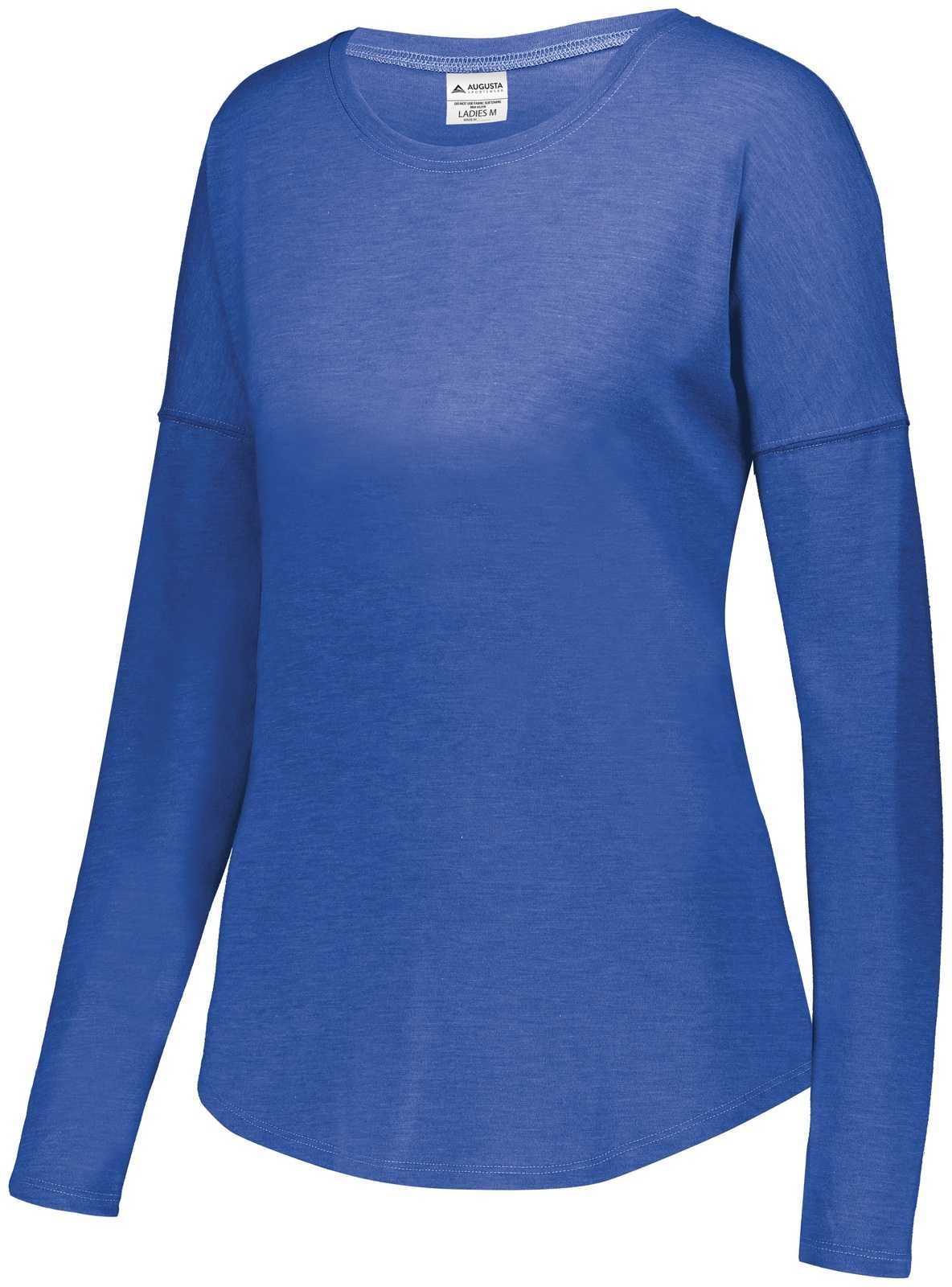 Augusta 3077 Ladies Lux Tri-Blend Long Sleeve Shirt - Royal Heather - HIT a Double