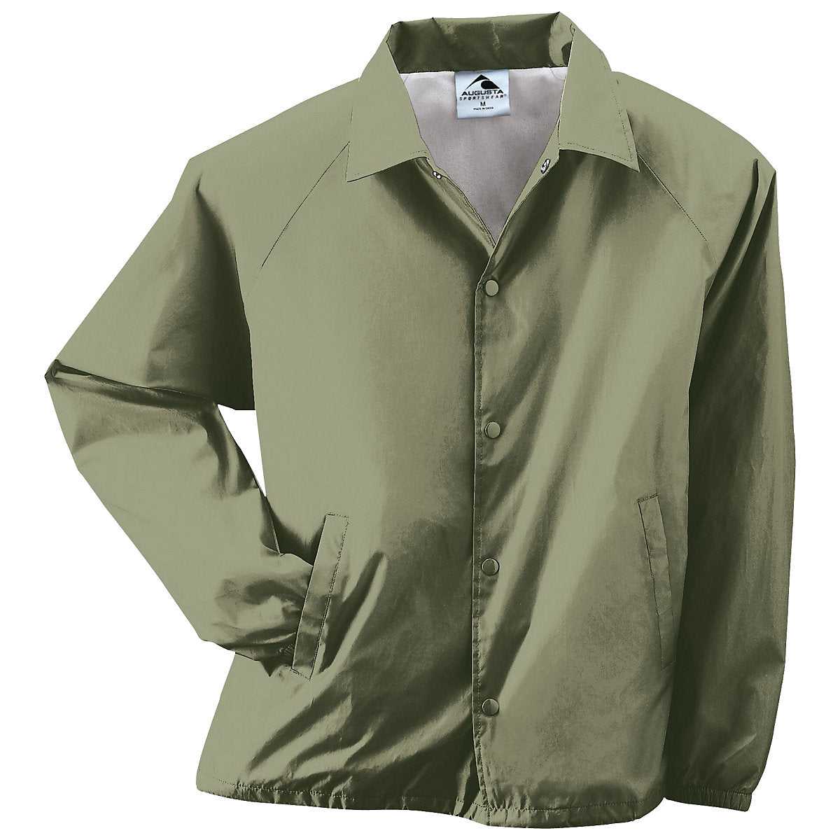 Augusta 3100 Nylon Coach's Jacket/Lined - Olive Drab Green - HIT a Double