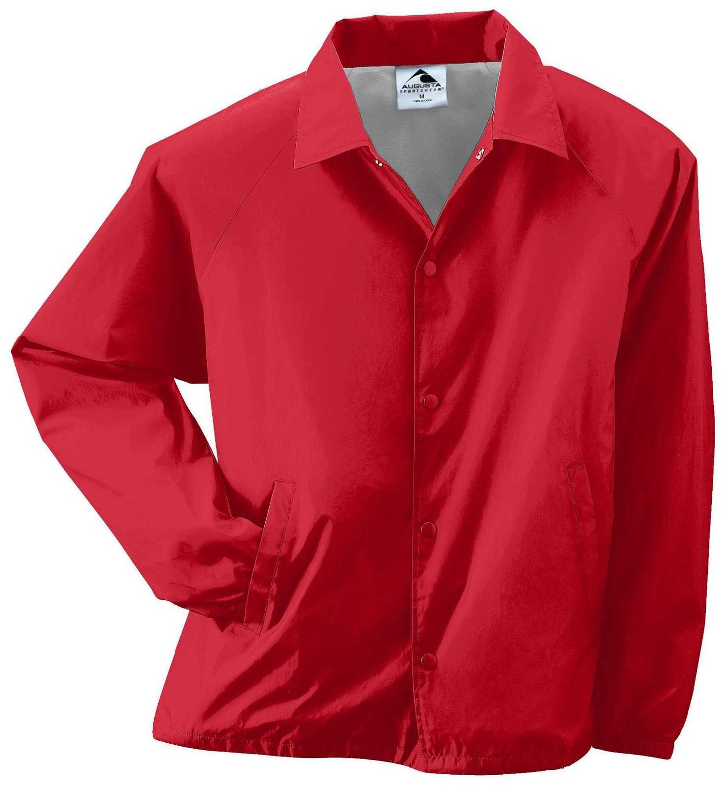 Augusta 3100 Nylon Coach's Jacket/Lined - Red - HIT a Double