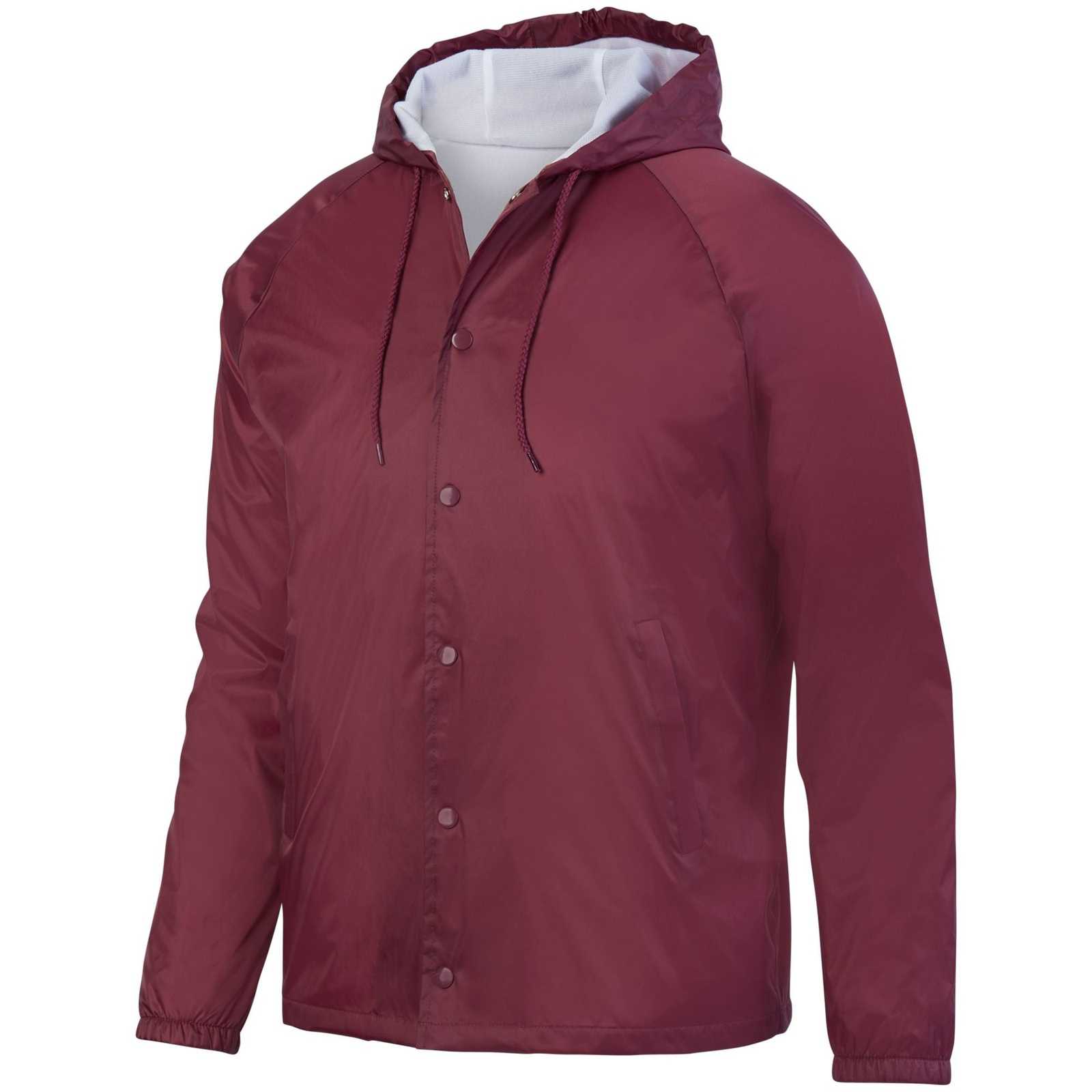 Augusta 3102 Hooded Coach's Jacket - Maroon - HIT a Double