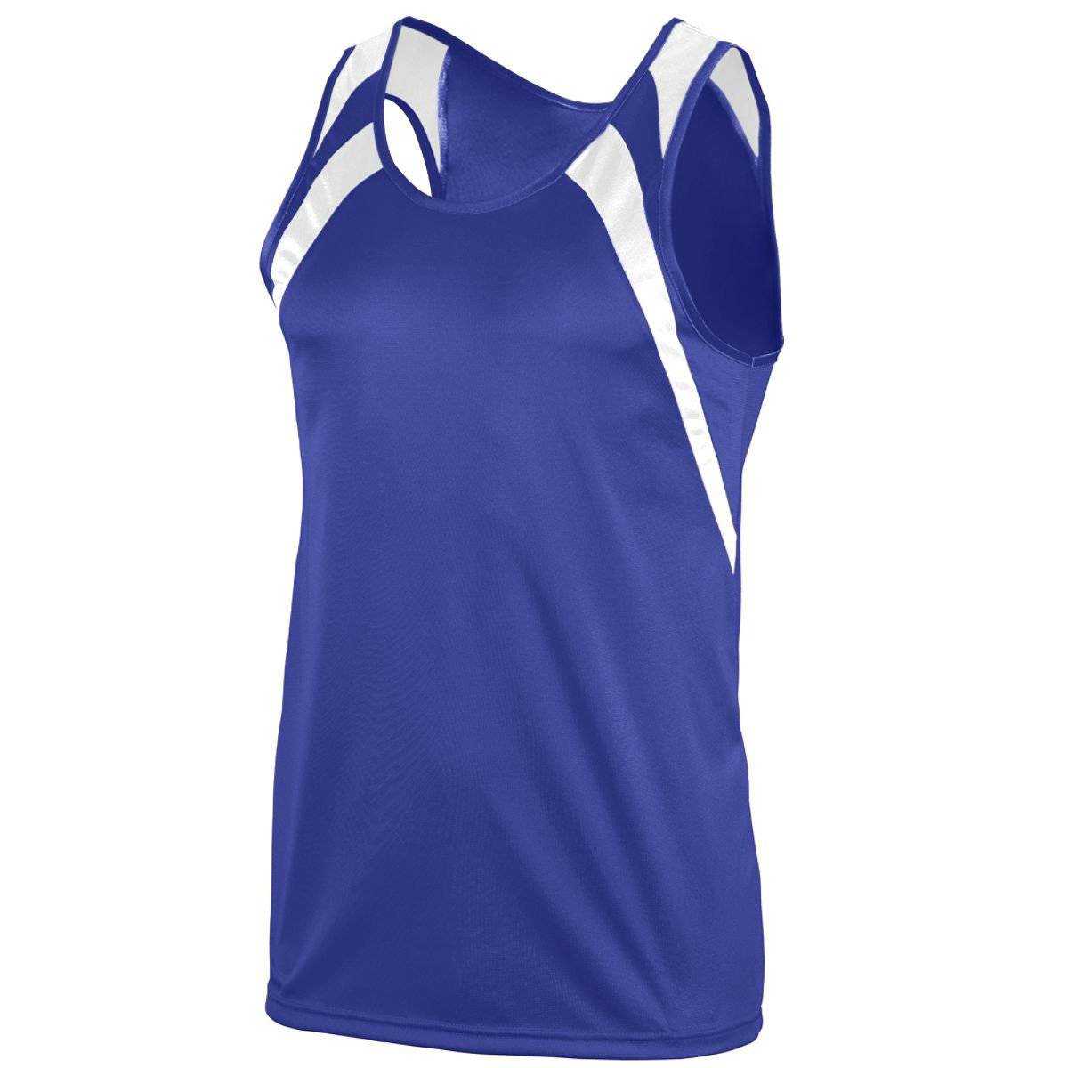 Augusta 311 Wicking Tank with Shoulder Insert - Purple White - HIT a Double