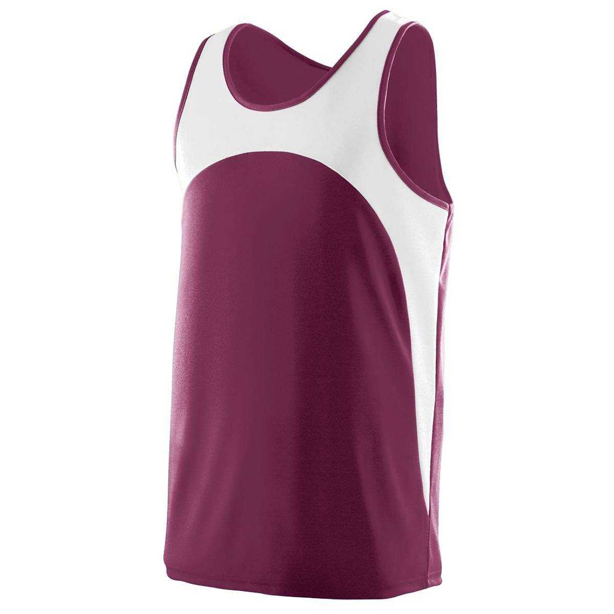 Augusta 340 Velocity Track Jersey - Maroon White - HIT a Double