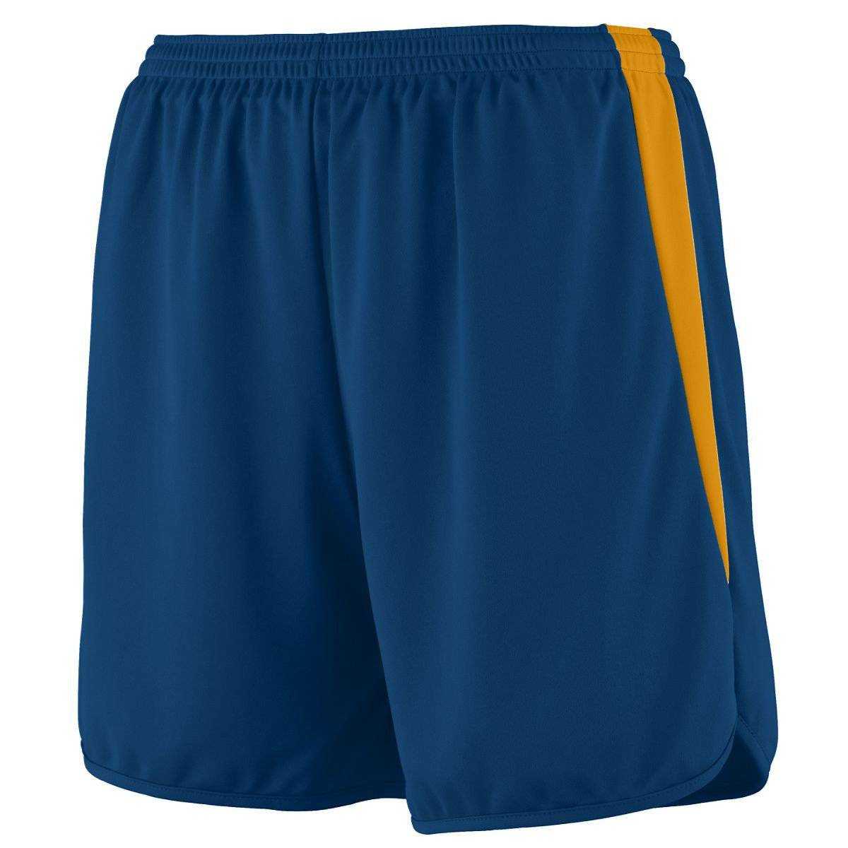 Augusta 345 Velocity Track Short - Navy Gold - HIT a Double
