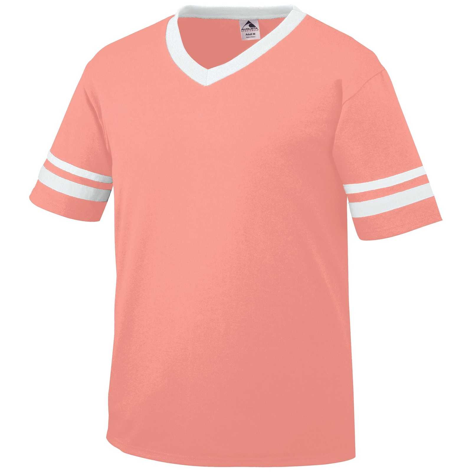 Augusta 360 Sleeve Stripe Jersey - Coral White - HIT a Double