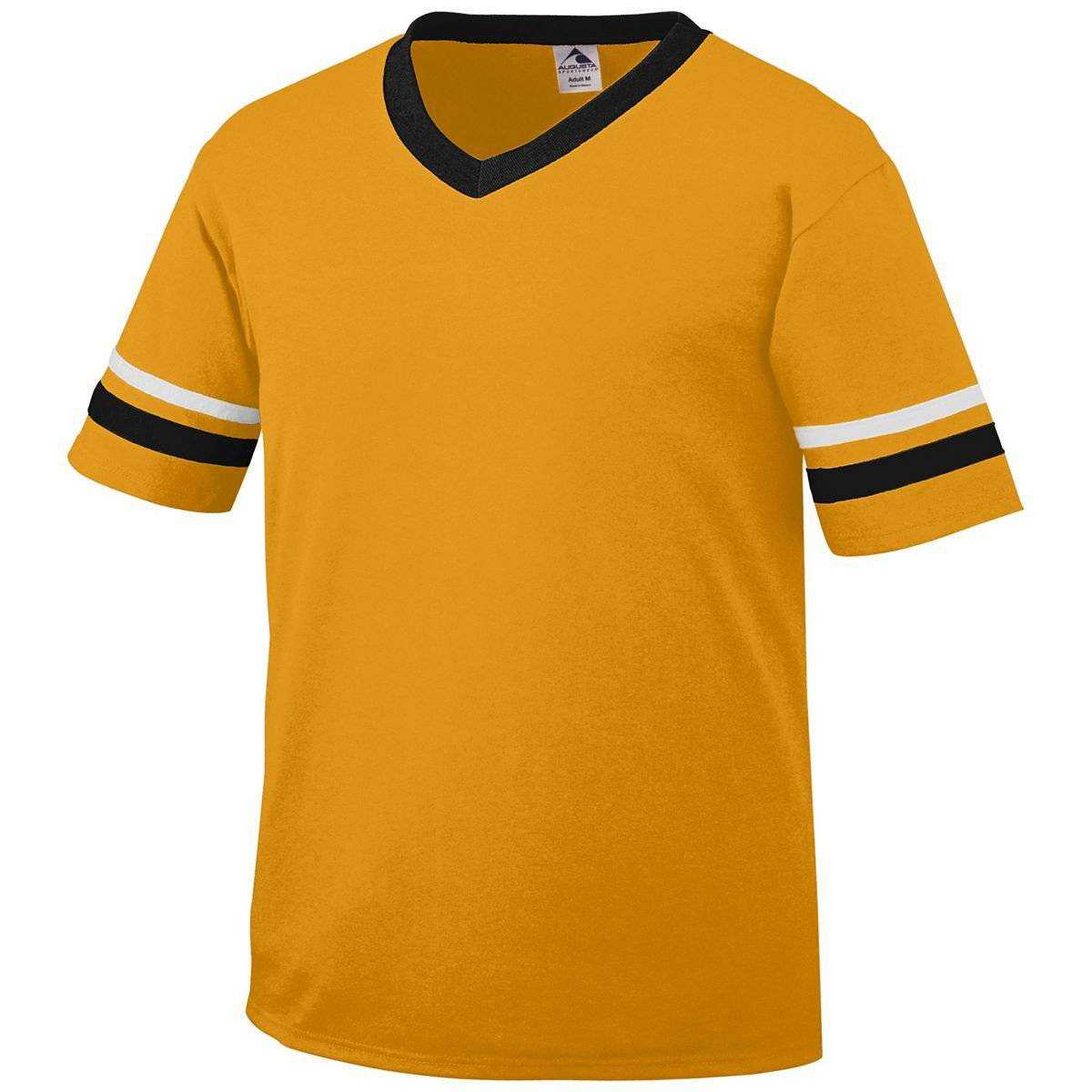 Augusta 361 Sleeve Stripe Jersey - Youth - Gold Black White - HIT a Double