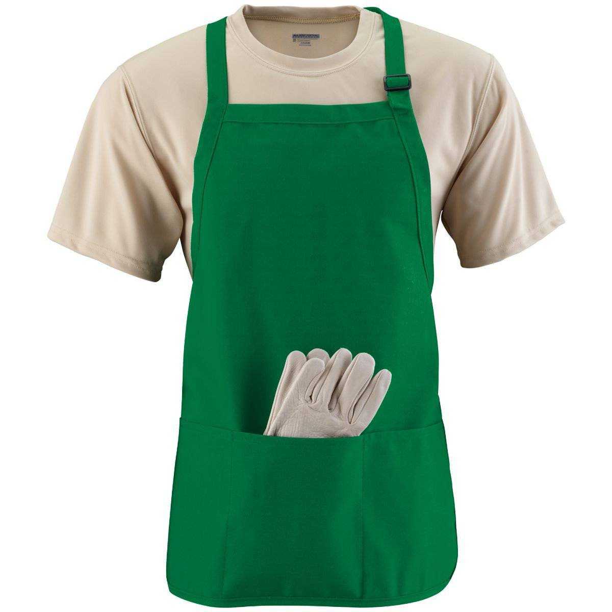 Augusta 4250 Medium Length Apron with Pouch - Green - HIT a Double