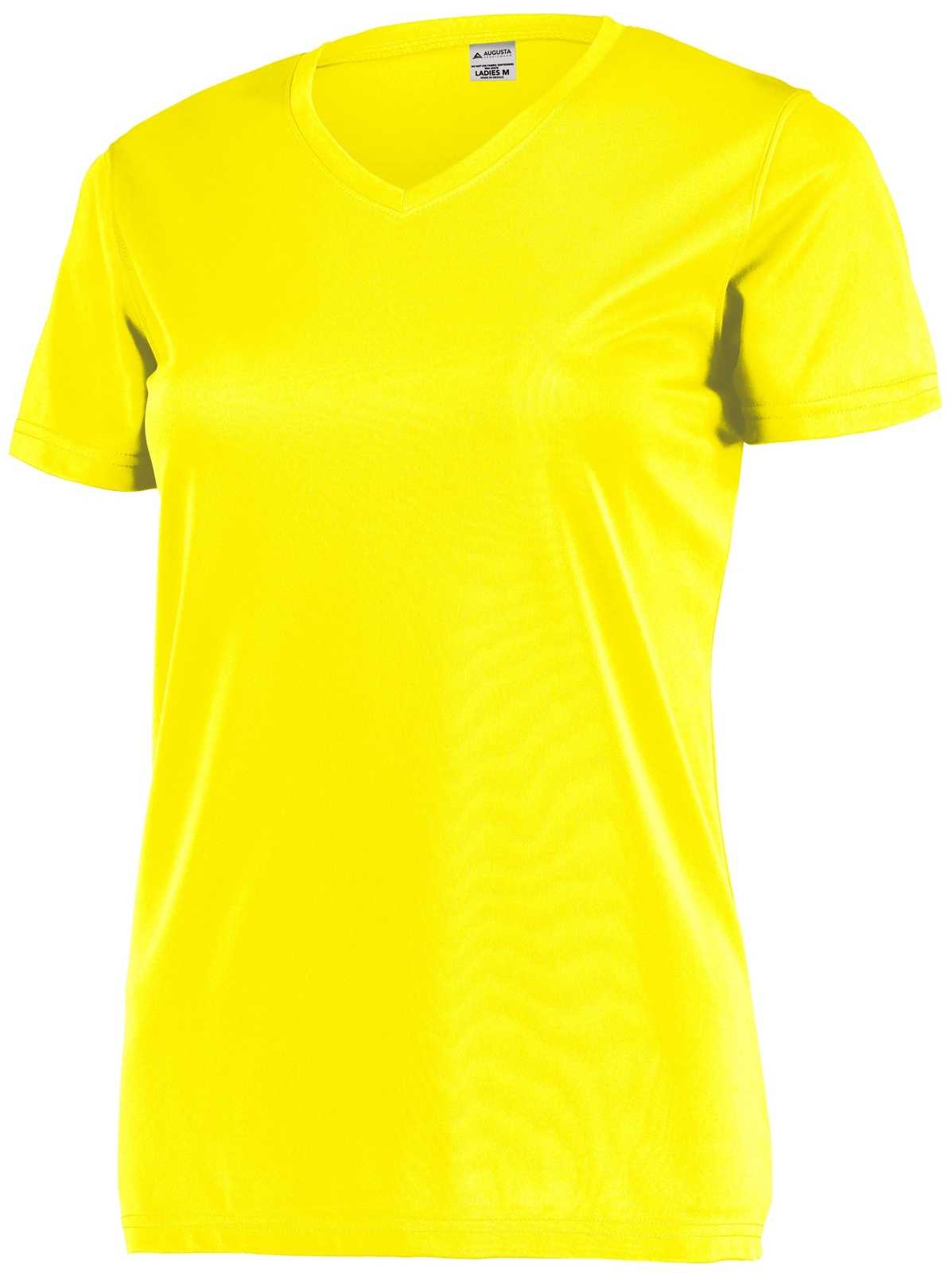 Augusta 4792 Ladies Attain Wicking Set-In Sleeve Tee - Electric Yellow - HIT a Double - 1