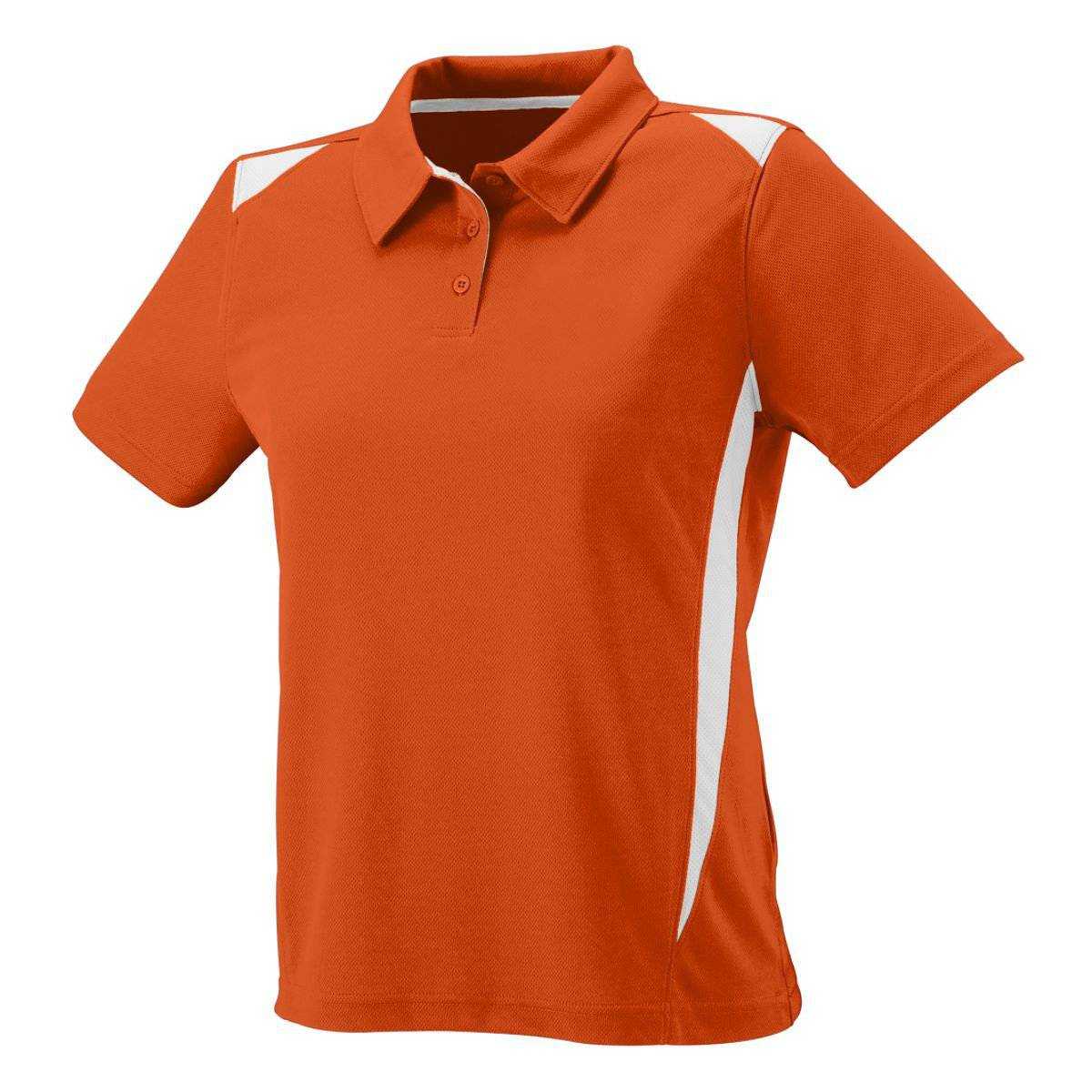 Augusta 5013 Ladies Premier Sport Shirt - Orange White - HIT a Double