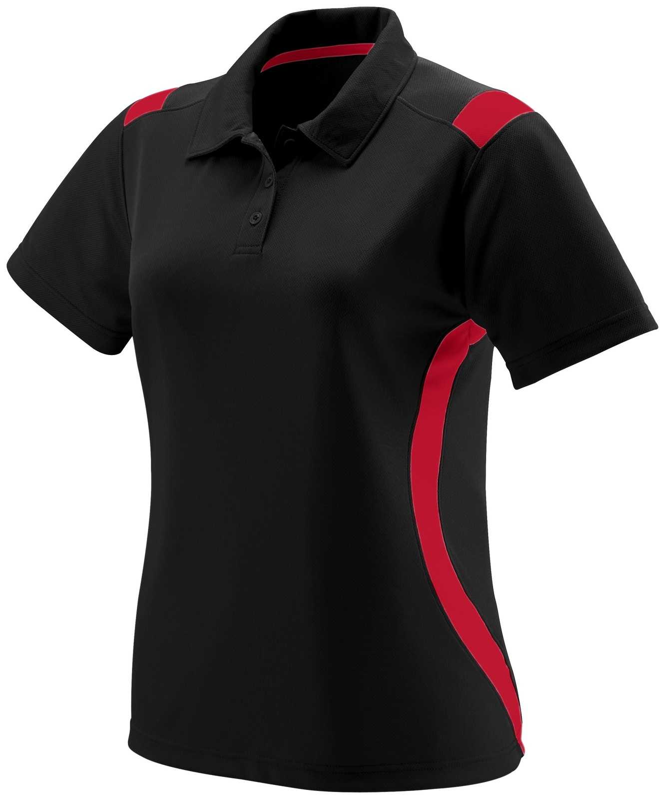 Augusta 5016 Ladies All-Conference Polo - Black Red - HIT a Double