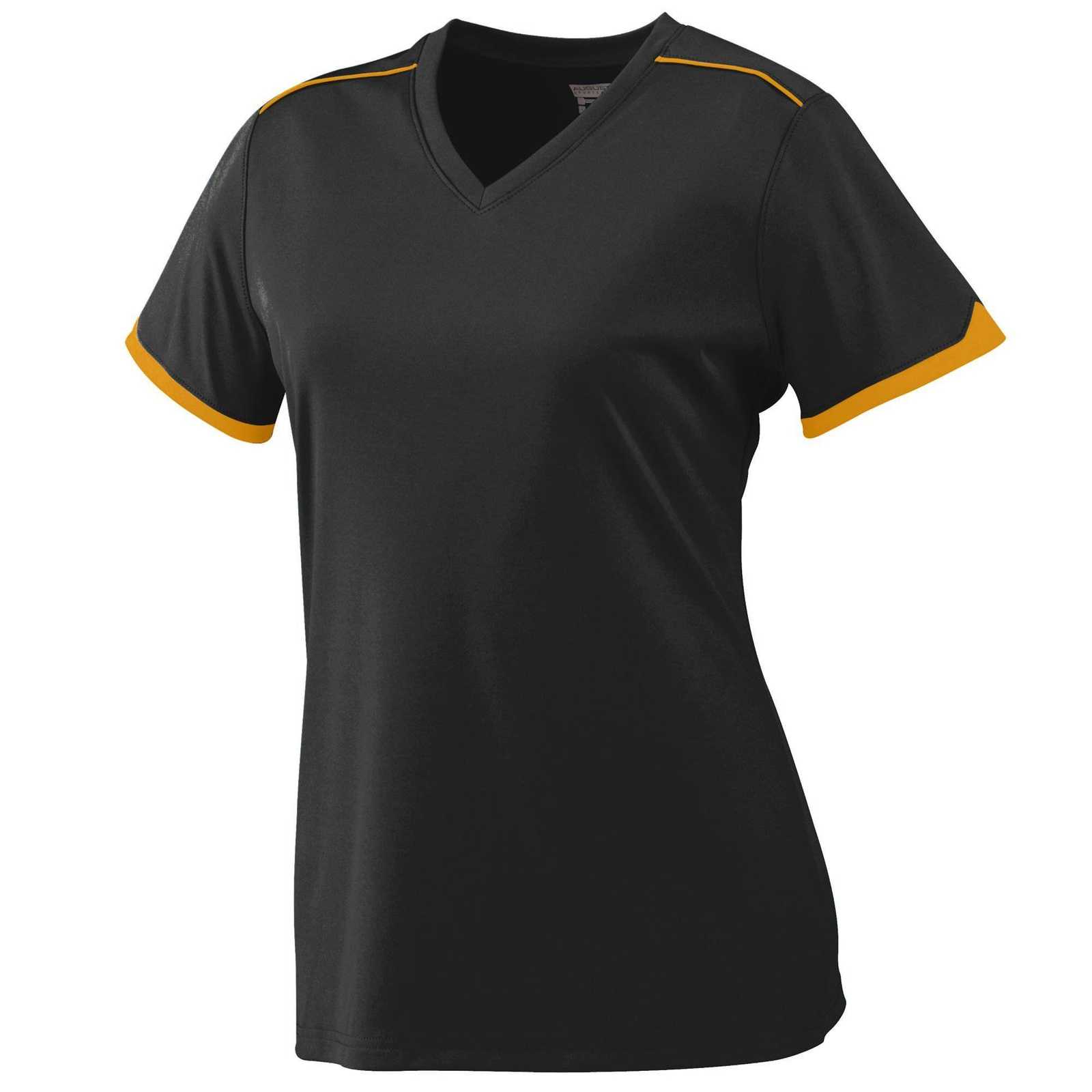 Augusta 5046 Girls Motion Jersey - Black Gold - HIT a Double
