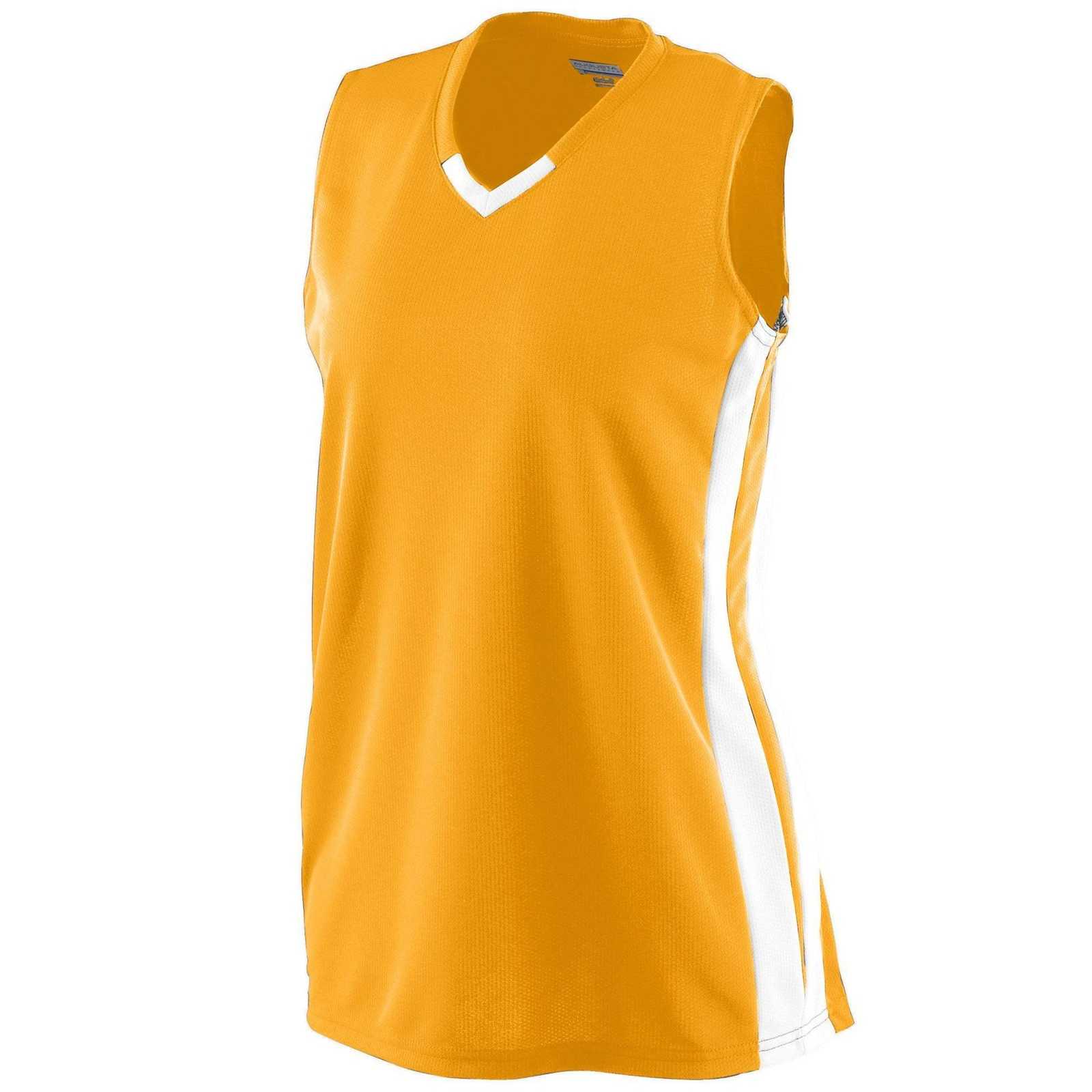 Augusta 528 Girls Wicking Mesh Powerhouse Jersey - Gold White - HIT a Double