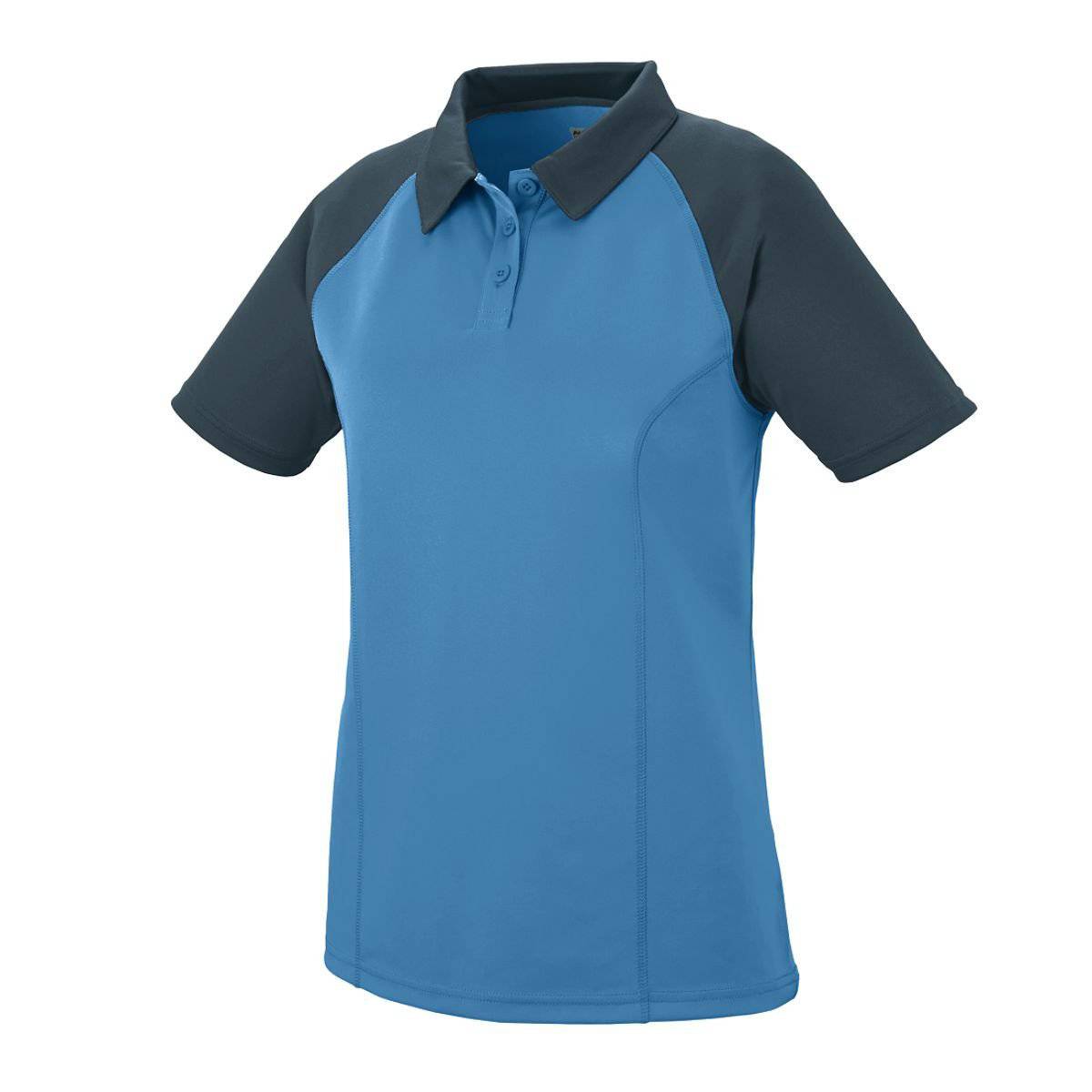 Augusta 5405 Ladies Scout Sport Shirt - Columbia Blue Dark Gray - HIT a Double