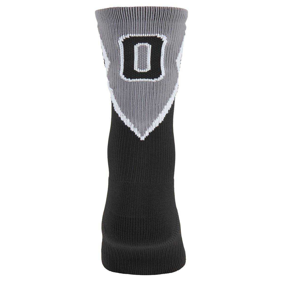 Augusta 6096 Roster Sock Number 0 - Intermediate - Black Dk Gray White - HIT a Double