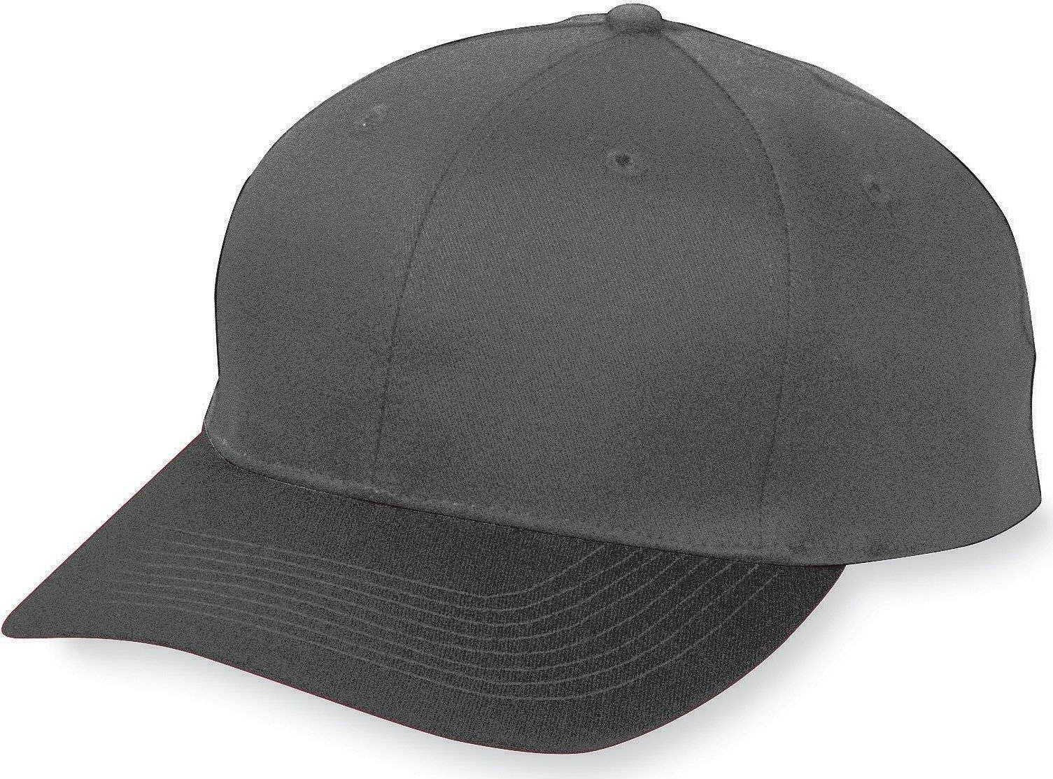 Augusta 6206 Six-Panel Cotton Twill Low-Profile Cap - Youth - Black - HIT a Double