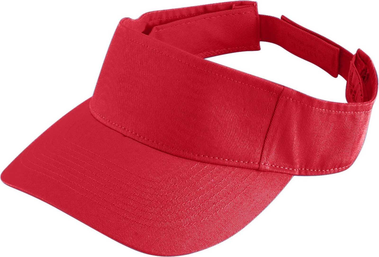 Augusta 6225 Sport Twill Visor - Red - HIT a Double