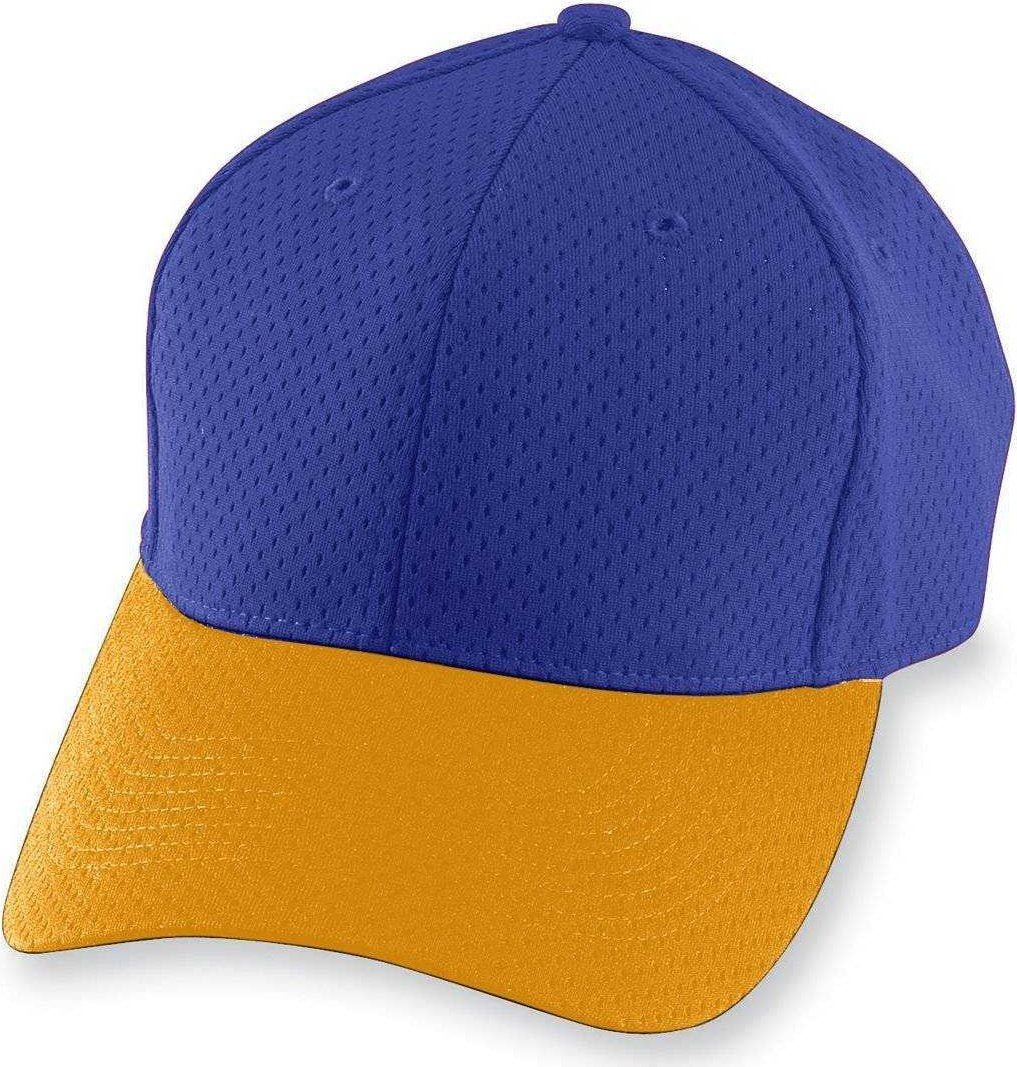 Augusta 6235 Athletic Mesh Cap - Purple Gold - HIT a Double