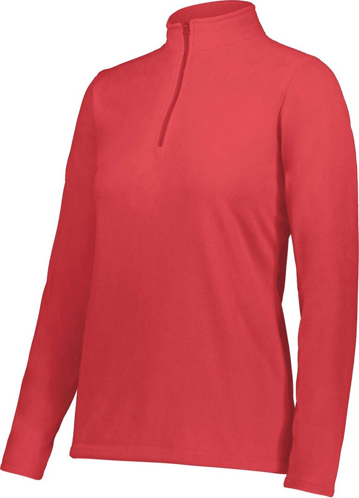 Augusta 6864 Ladies Micro-Lite Fleece 1/4 Zip Pullover - Scarlet - HIT a Double