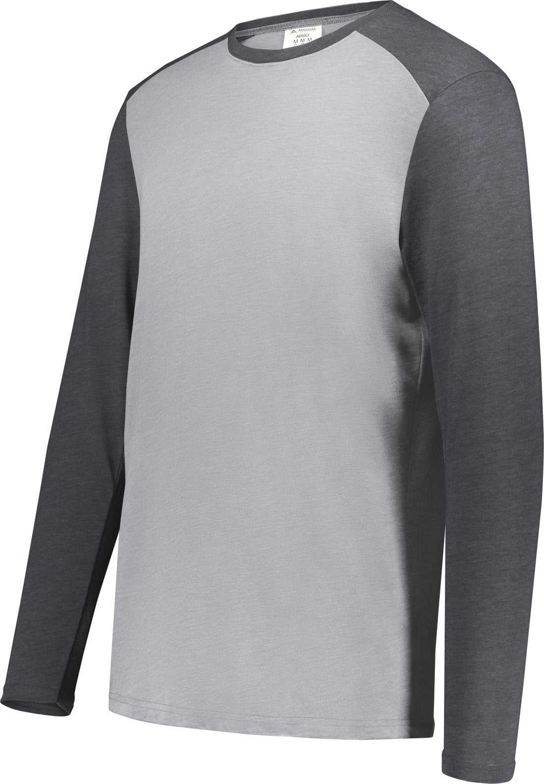 Augusta 6881 Gameday Vintage Long Sleeve Tee - Gray Heather Carbon Heather - HIT a Double