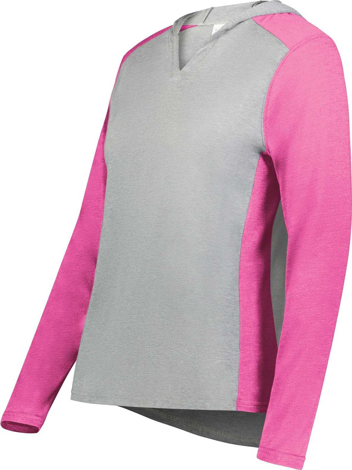 Augusta 6902 Ladies Gameday Vintage Hoodie - Gray Heather Orchid Heather - HIT a Double