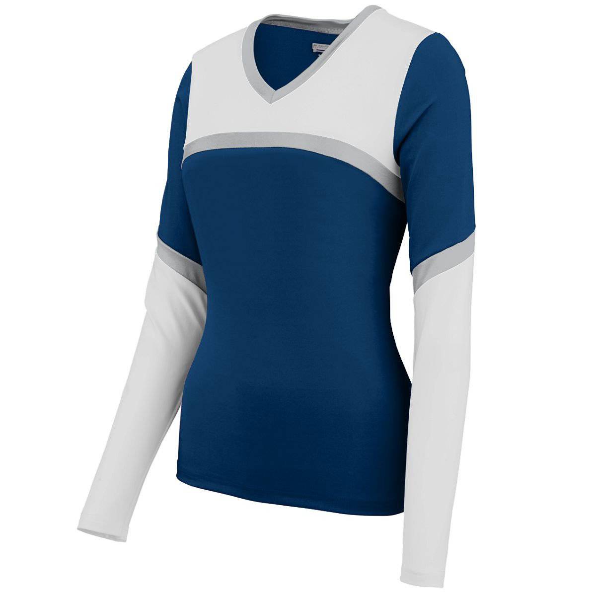 Augusta 9210 Ladies Cheerflex Rise Up Shell - Navy White Silver - HIT a Double