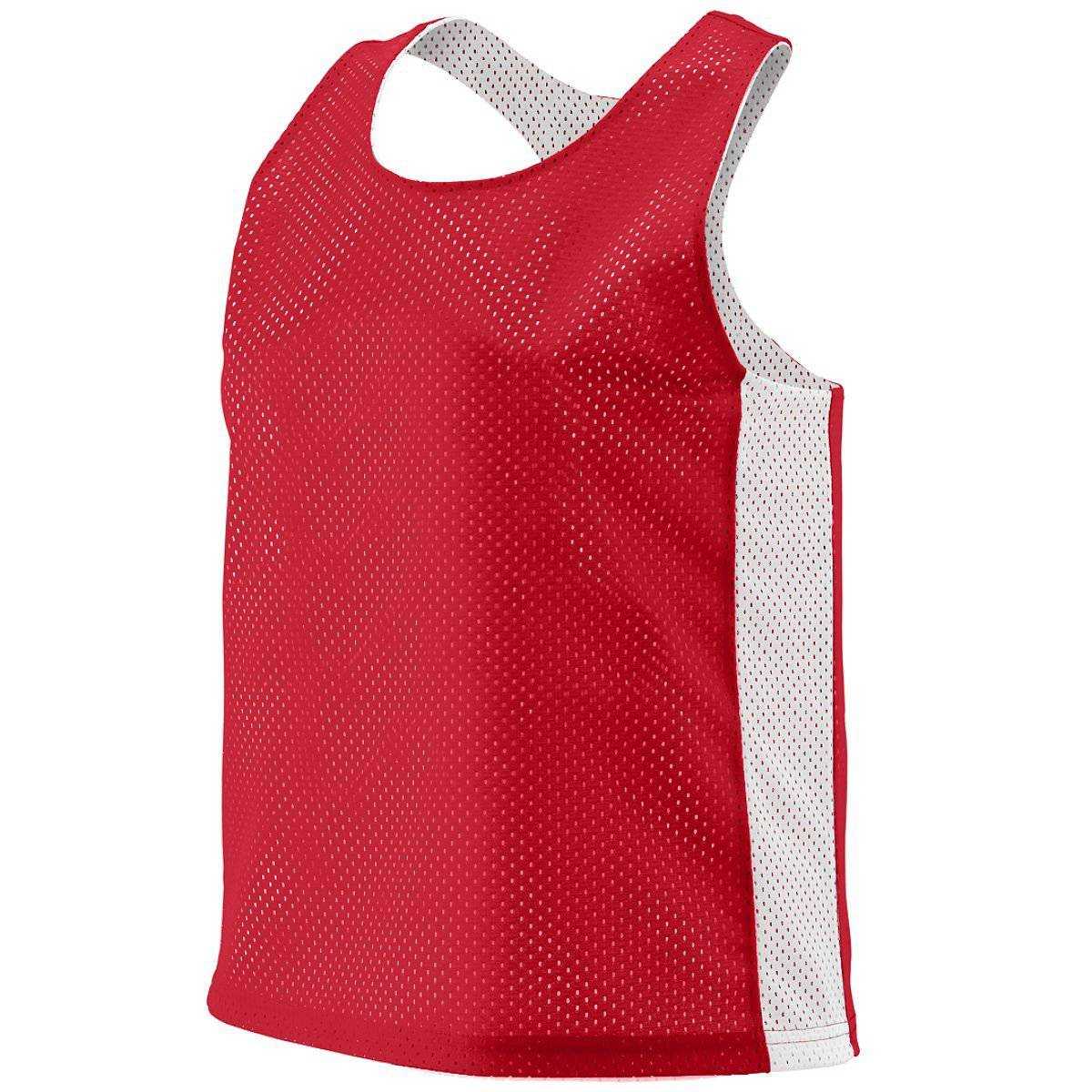 Augusta 968 Ladies Reversible Tricot Mesh Lacrosse Tank - Red White - HIT a Double