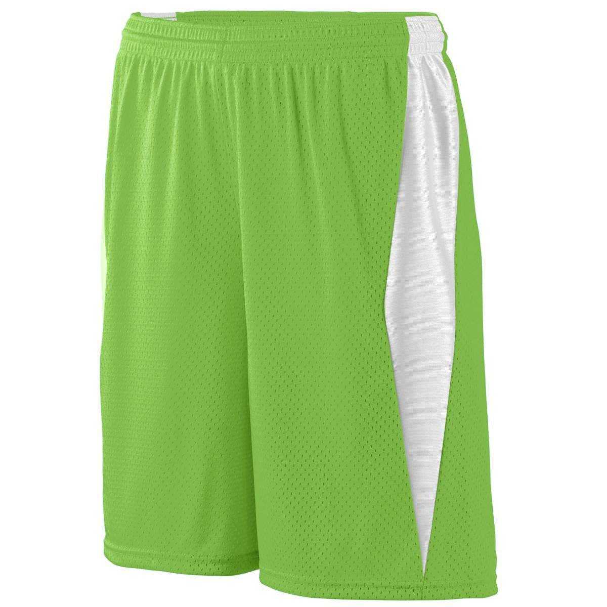 Augusta 9736 Top Score Short Youth - Lime White - HIT a Double