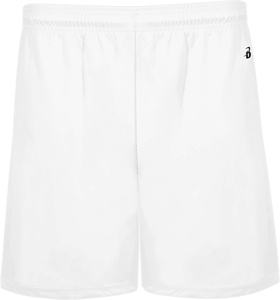 Badger Sport 414600 B-Core Pocketed 5" Short - White - HIT a Double - 1