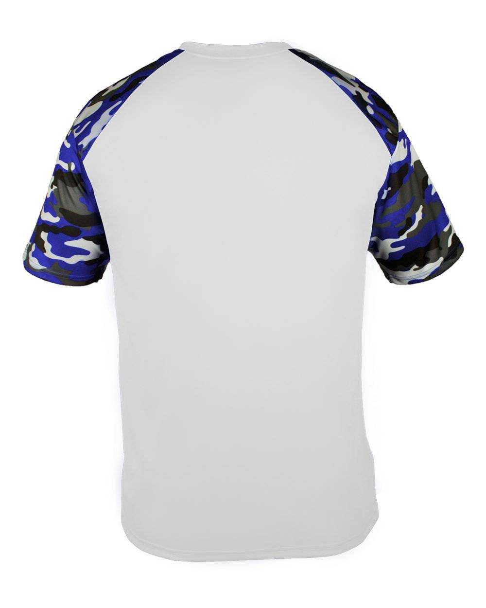 Badger Sport 2141 Camo Sport Youth Tee - White Royal Camo - HIT a Double - 3