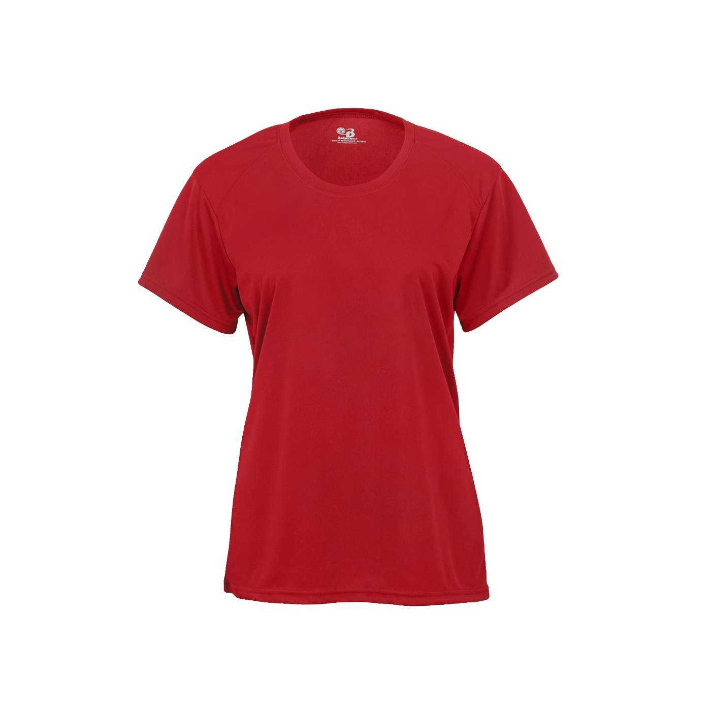 Badger Sport 2160 B-Core Girls' Tee - Red - HIT a Double - 1