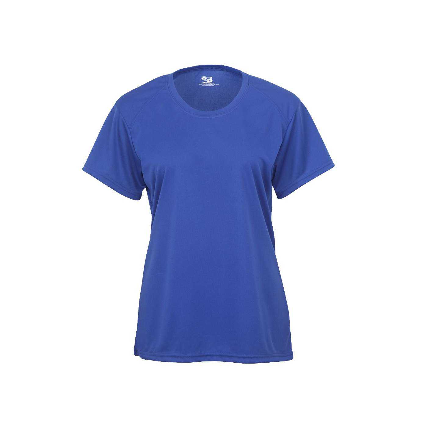 Badger Sport 2160 B-Core Girls' Tee - Royal - HIT a Double - 1