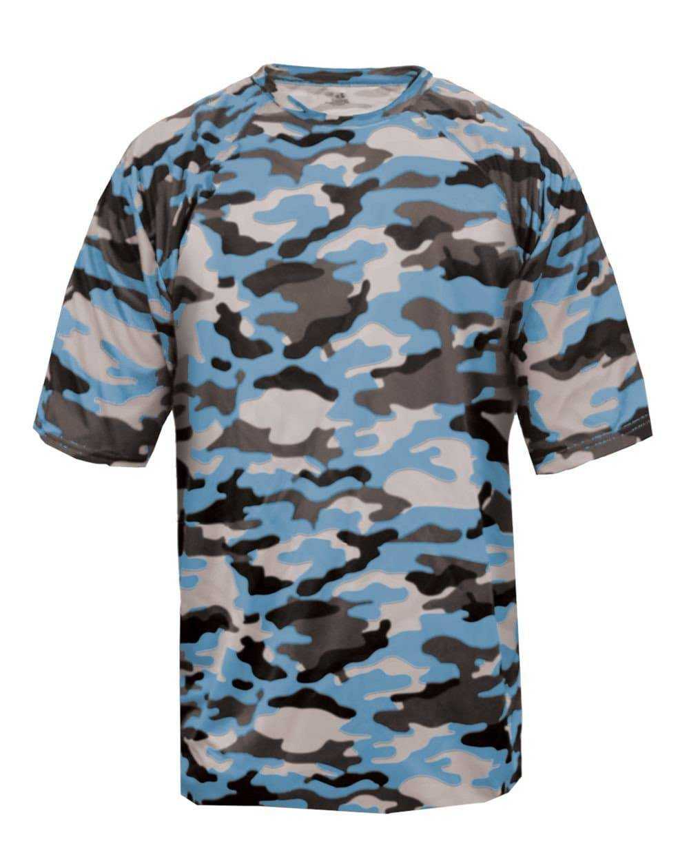 Badger Sport 2181 Camo Youth Tee - Columbia Blue Camo - HIT a Double - 1