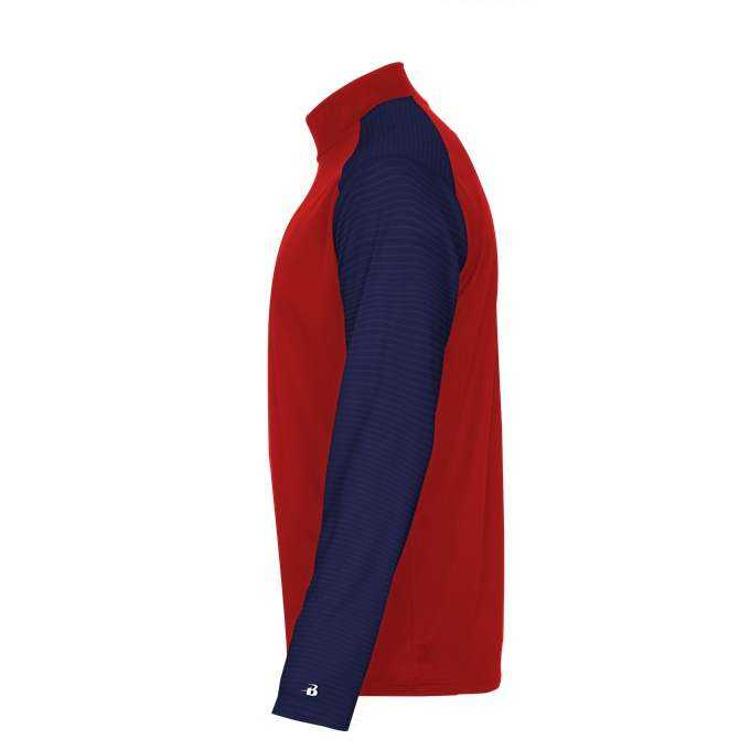 Badger Sport 2231 Breakout Youth 1/4 Zip - Red Navy - HIT a Double - 1