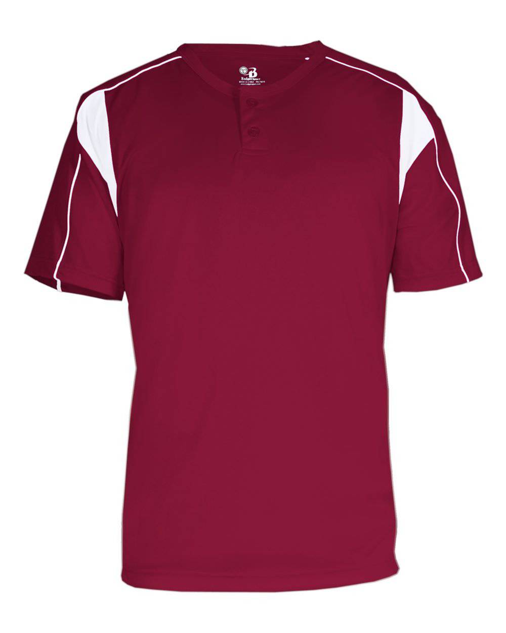 Badger Sport 2937 Youth Pro Placket - Cardinal White - HIT a Double - 1