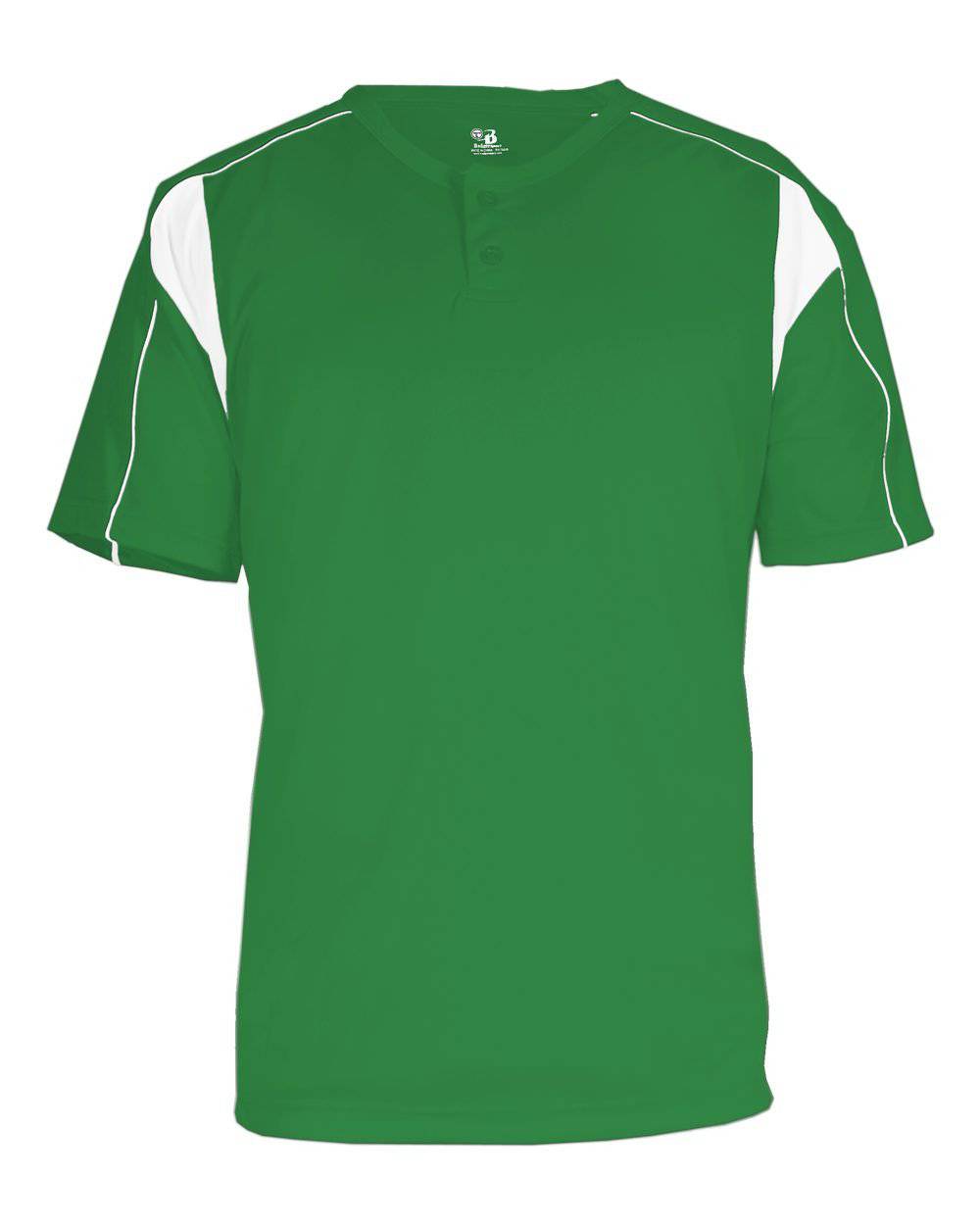 Badger Sport 2937 Youth Pro Placket - Kelly White - HIT a Double - 1