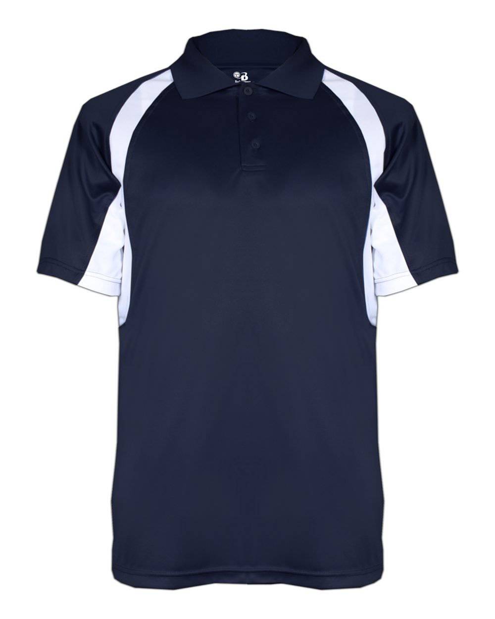 Badger Sport 3344 Hook Polo - Navy White - HIT a Double - 1