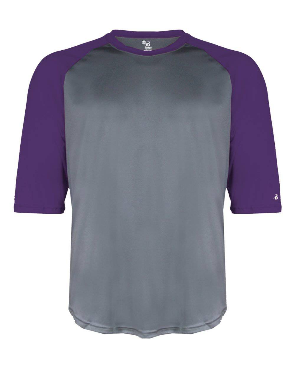 Badger Sport 4133 B-Baseball Adult Undershirt - Graphite Purple - HIT a Double - 1