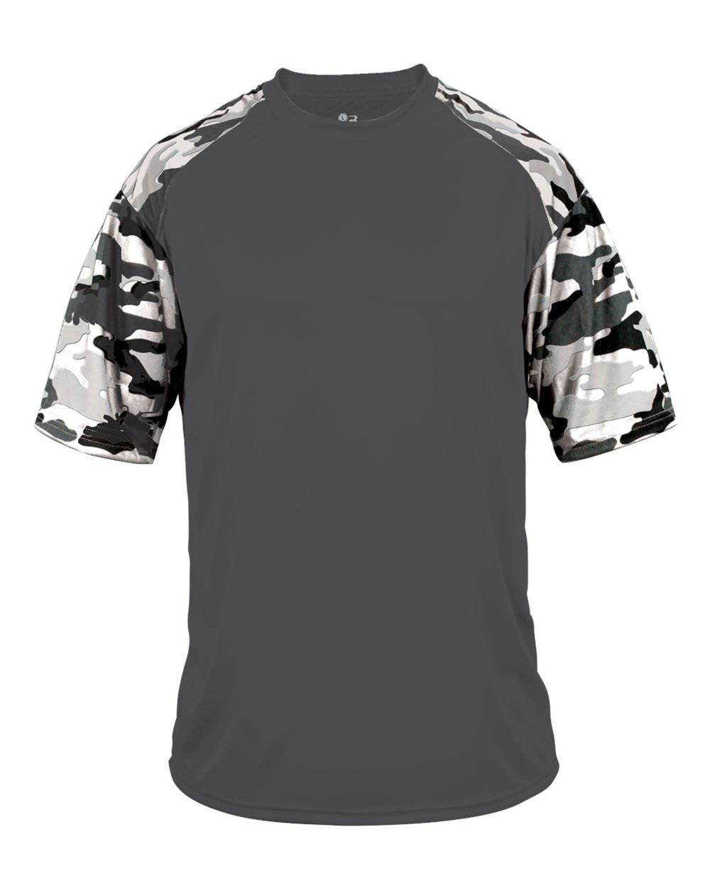 Badger Sport 4141 Camo Sport Adult Tee - Graphite White Camo - HIT a Double - 1