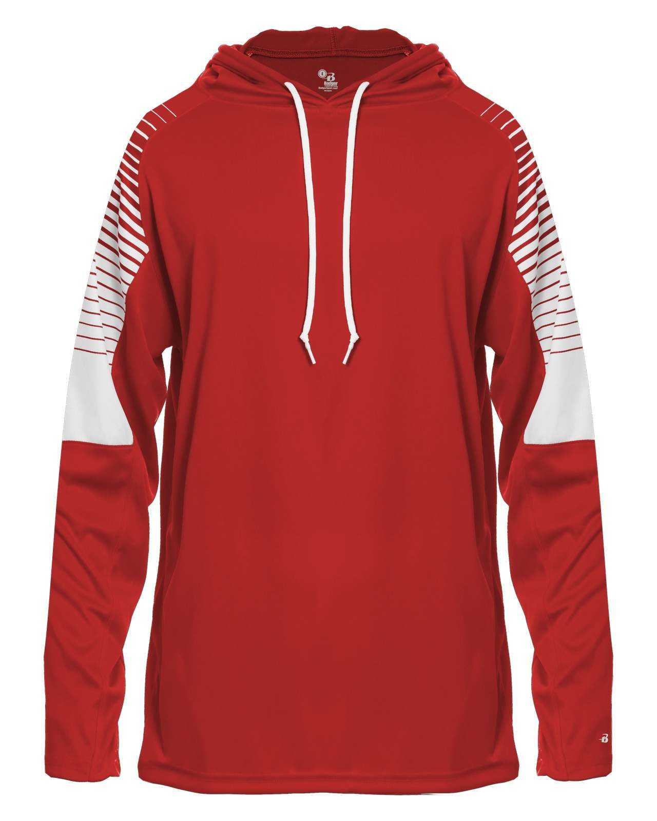 Badger Sport 4211 Lineup Hoodie Tee - Red - HIT a Double - 1