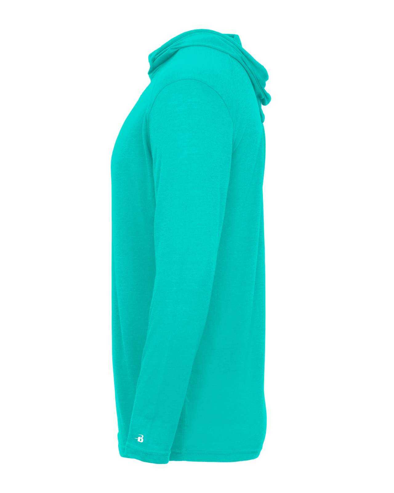 Badger Sport 4905 Tri-Blend Surplice Hoodie Tee - Turquoise - HIT a Double - 1