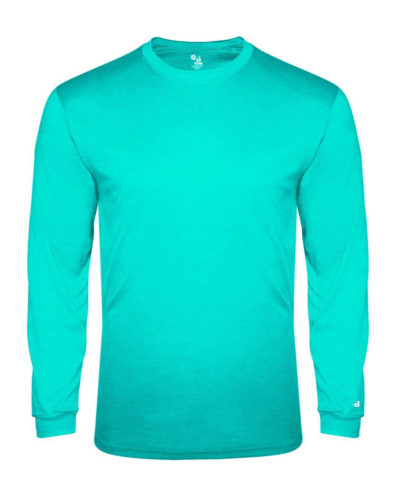 Badger Sport 4944 Tri-Blend Long Sleeve Tee - Turquoise - HIT a Double - 1