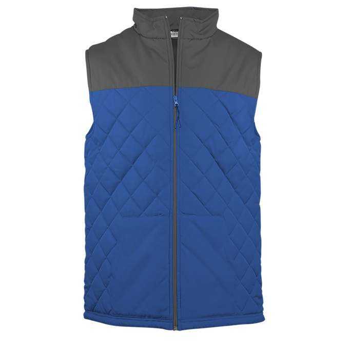 Badger Sport 7661 Colorblock Quilted Vest - Royal Graphite - HIT a Double - 1