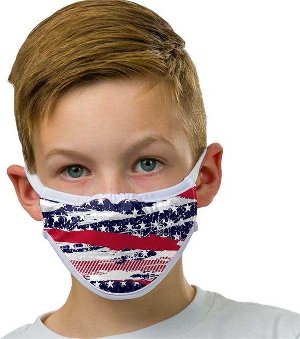 Badger Sport JBM1 3-Ply Face Shield - Wave Flag - HIT a Double - 3