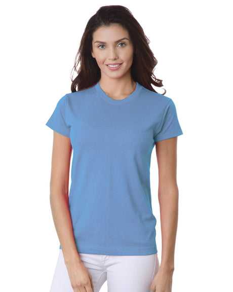 Bayside 3325 Women's USA-Made Short Sleeve T-Shirt - Carolina Blue - HIT a Double