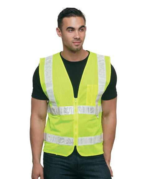 Bayside 3785 USA-Made Mesh Safety Vest - Lime Green - HIT a Double