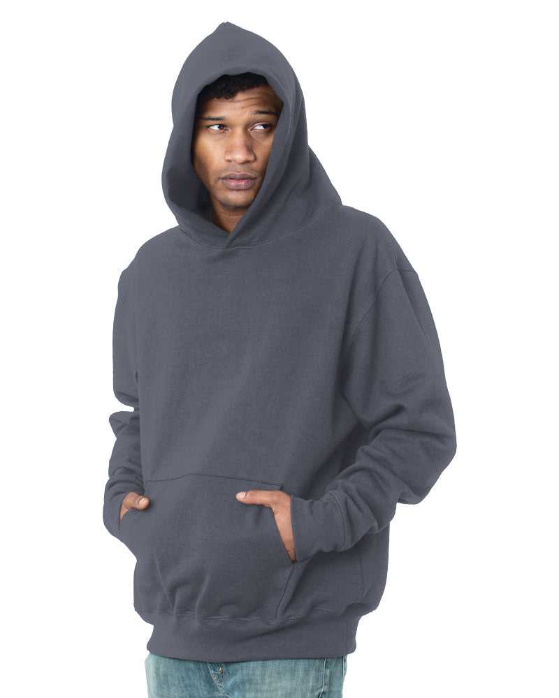 Bayside 4000 USA-Made Super Heavy Oversized Hooded Sweatshirt - Dark Grey - HIT a Double