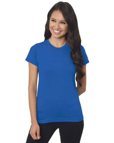 Bayside 4990 Women's USA-Made Fine Jersey Tee - Royal Blue - HIT a Double