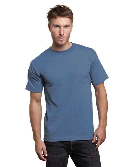 Bayside 7100 USA-Made Short Sleeve T-Shirt with a Pocket - Denim - HIT a Double
